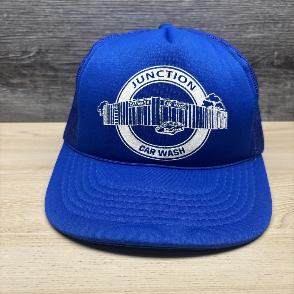 Junction Car Wash Hat Cap Snap Back One Size Trucker Foam Front Advertising Mens